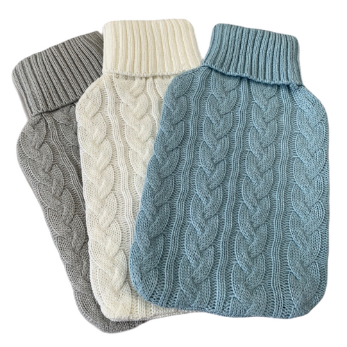 HOT WATER BOTTLE KNITTED COVER ONLY Winter Warm Soft Bag Relaxing Warm - Assorted