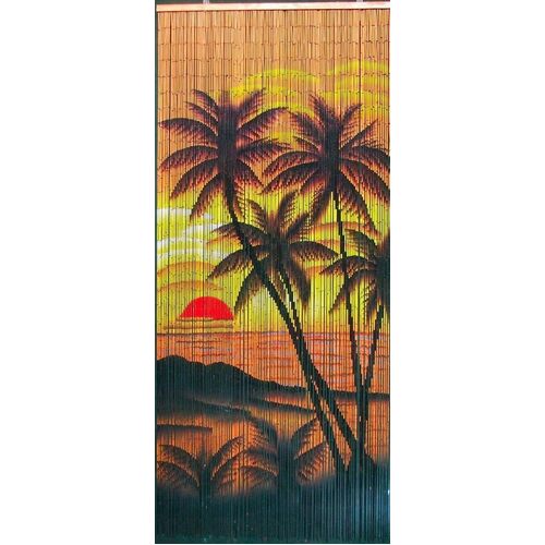 Deluxe Handmade Bamboo Door Curtain PALM TREES Room Divider  Strands 90cm x 200cm