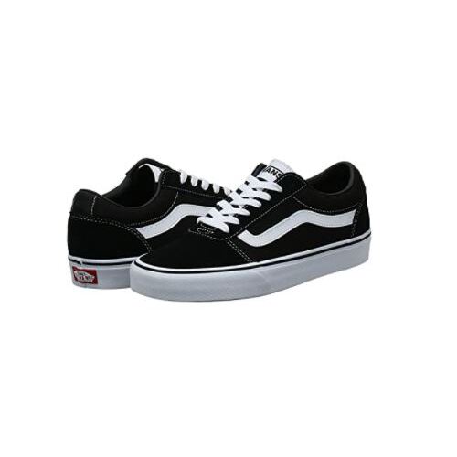 Vans Mens Ward Suede Canvas Sneakers Shoes - Black/White