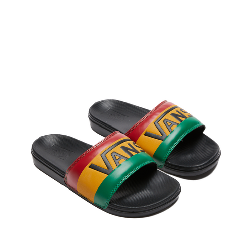 Vans La Costa Slide On Slides Flip Flops Bob Marley Reggae - Rasta Black