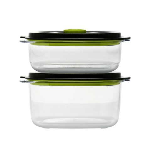 Sunbeam 2-Piece FoodSaver Preserve & Marinate Container Set - Black/Clear