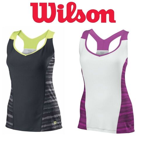 WILSON Womens Cardiff Wavy Print Tennis Tank Top T Shirt Tee WR3121200