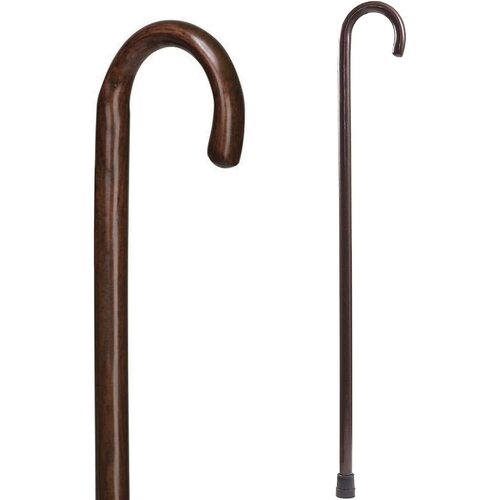 93cm WOODEN WALKING STICK Wood Cane Pole Carved Varnished Deluxe Sturdy - Mahogany