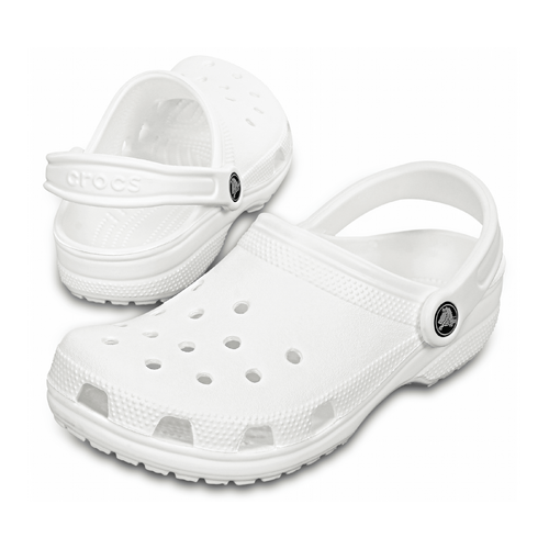 Crocs Classic Clogs Roomy Fit Sandal Clog Sandals Slides Waterproof - White - Men's US9/Women's US11