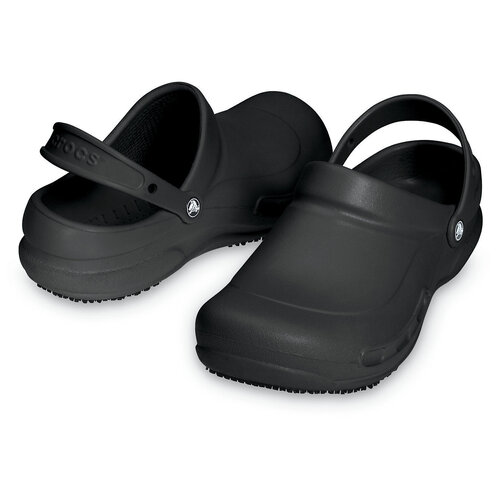 Crocs Bistro Slip Resistant Clogs Shoes Sandals Work Occupational - Black - Mens US 4/Womens US 6