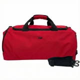 FIB 48L Sports Canvas Duffle Bag - Red (Foldable Gym Travel Duffel)