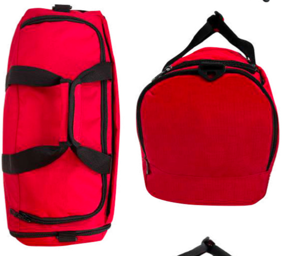 FIB 48L Sports Canvas Duffle Bag - Red (Foldable Gym Travel Duffel)