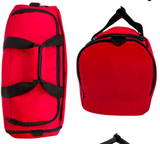 FIB 48L Sports Canvas Duffle Bag - Red (Foldable Gym Travel Duffel)