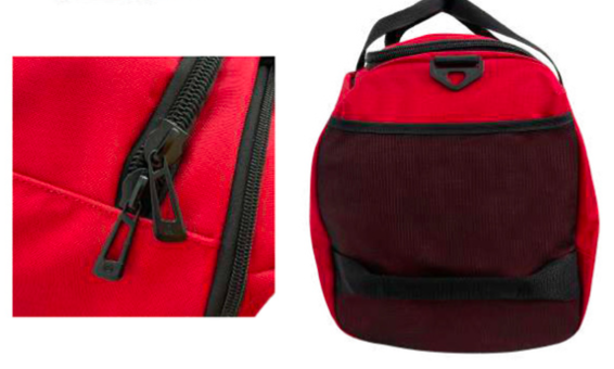 FIB 48L Sports Canvas Duffle Bag - Red (Foldable Gym Travel Duffel)