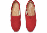 TOMS Womens Classic Alpargata Shoes - Red (Casual Slip-On Canvas Flats)