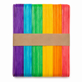 50x Coloured Wooden Craft Sticks 150mm for Arts, Crafts and School Projects