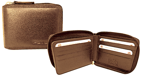 Futura Mens RFID Zip Around Genuine Leather Wallet - Tan