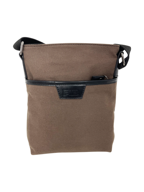 FIB Byron Canvas Sling Bag Shoulder Travel Cross Body - Brown