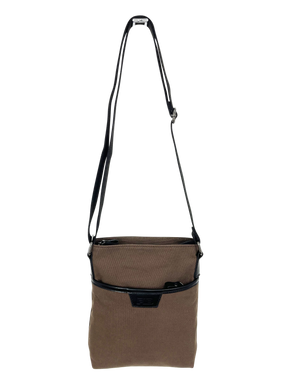 FIB Byron Canvas Sling Bag Shoulder Travel Cross Body - Brown