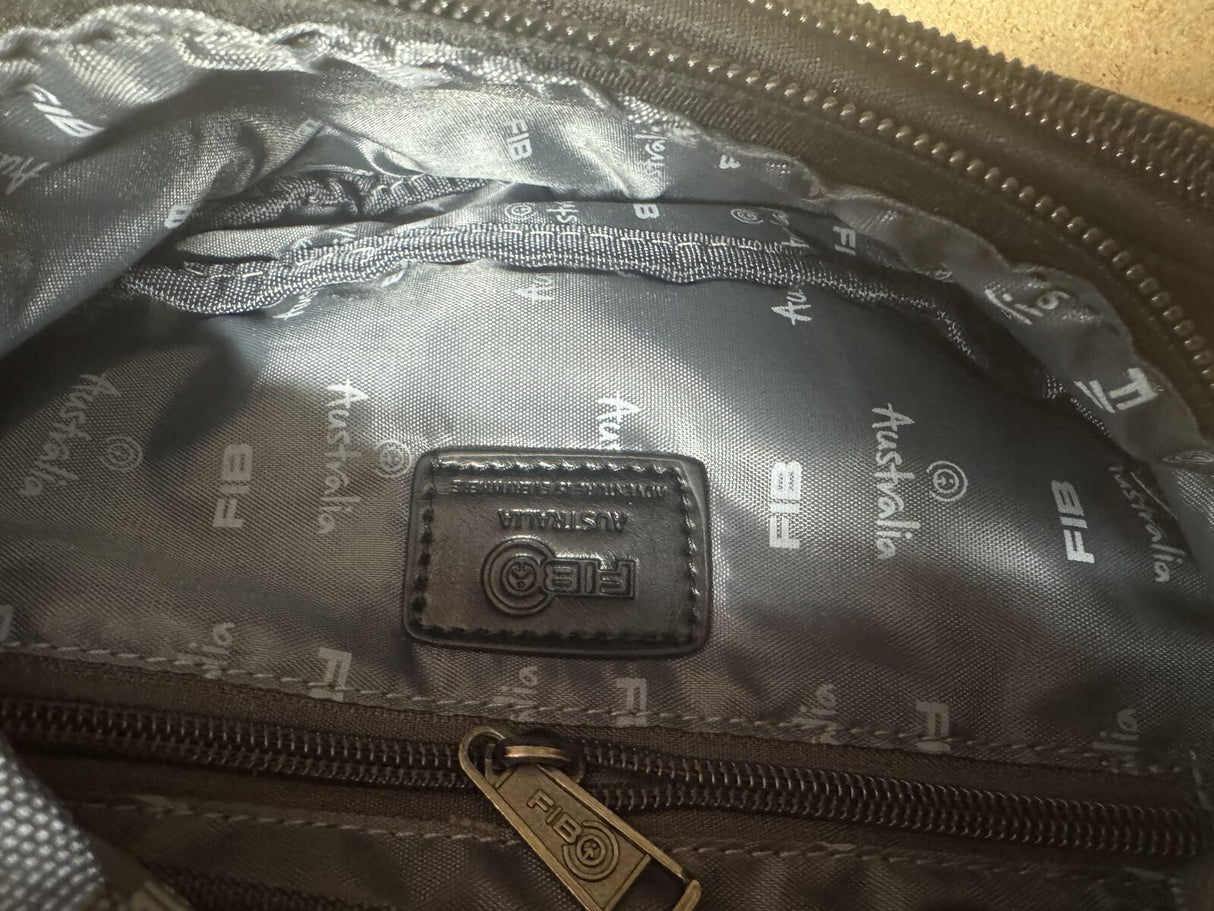FIB Byron Canvas Bum Bag Waist Belt Travel Pack in Black