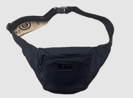 FIB Byron Canvas Bum Bag Waist Belt Travel Pack in Black