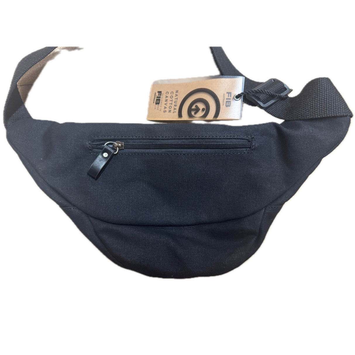 FIB Byron Canvas Bum Bag Waist Belt Travel Pack in Black