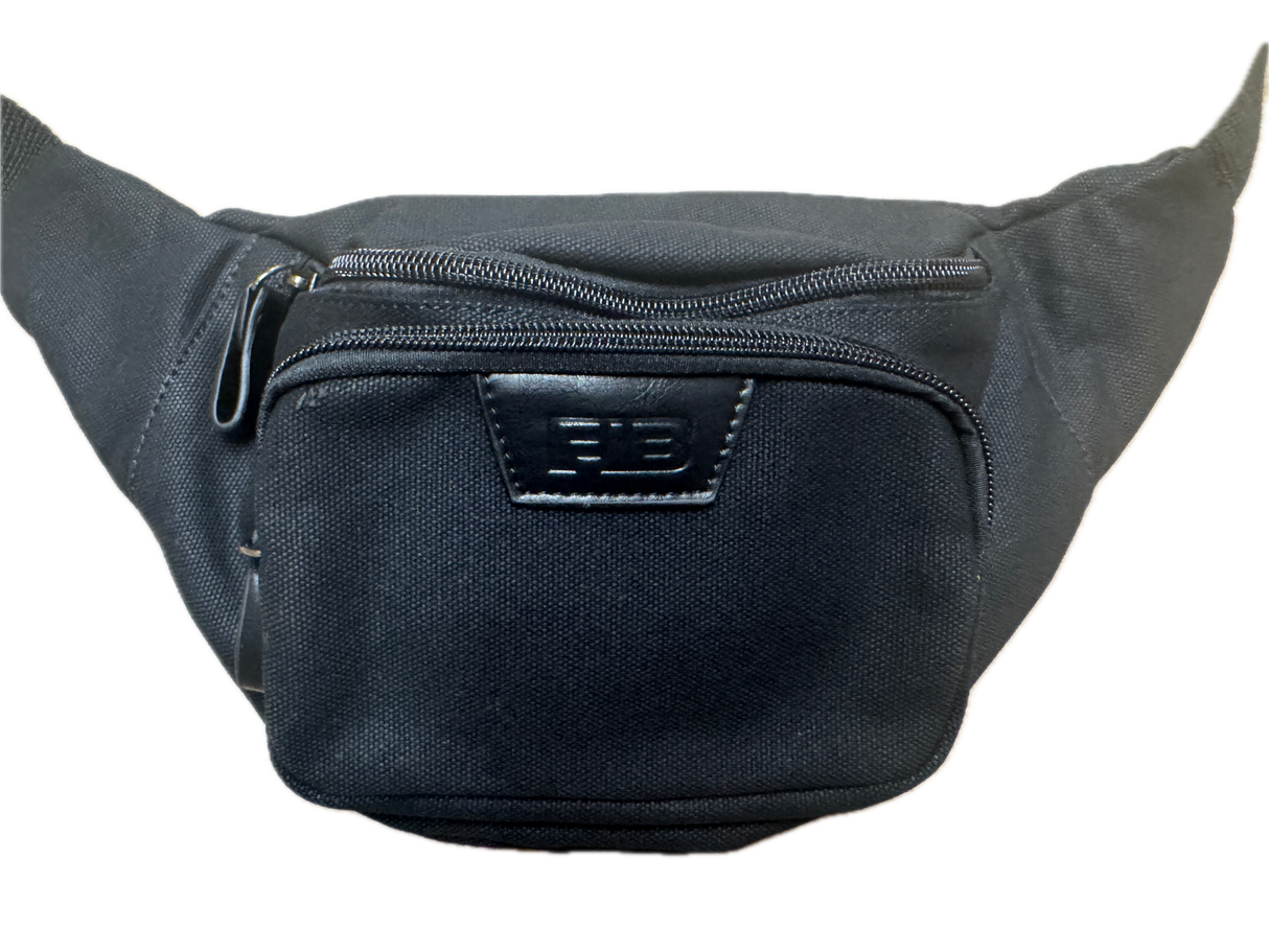 FIB Byron Canvas Bum Bag Waist Belt Travel Pack in Black