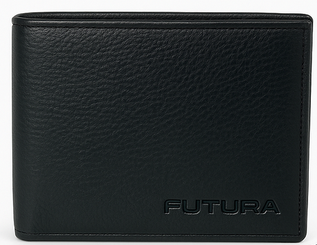 Futura Mens RFID Slim Genuine Leather Wallet - Black