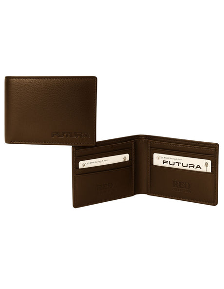 Futura Mens RFID Slim Genuine Leather Wallet - Tan