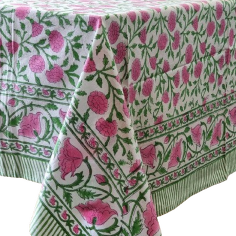 Rectangle Square Tablecloth Table Cover Flower Pattern Dining Table Cloth - Pink