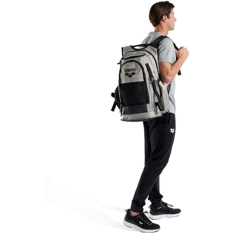 Arena All Set Backpack 45L Sports Bag Aquabreathe Water-Repellent Laptop Pocket in Ice