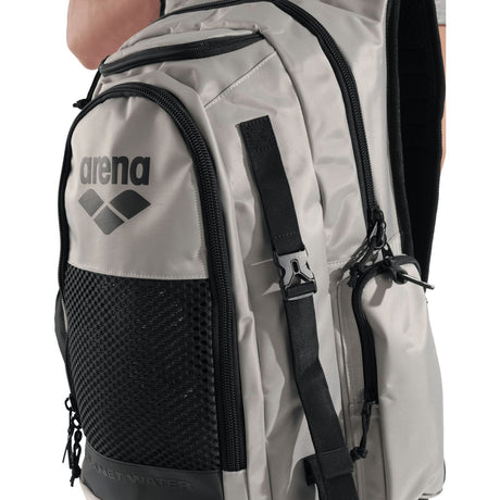 Arena All Set Backpack 45L Sports Bag Aquabreathe Water-Repellent Laptop Pocket in Ice