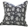 Kolka Black Floral Cotton Voile Decorative Cushion Cover - Black