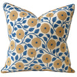 Kolka Boho Floral Soft Cotton Voile Decorative Cushion Hand Block-Printed - Blue