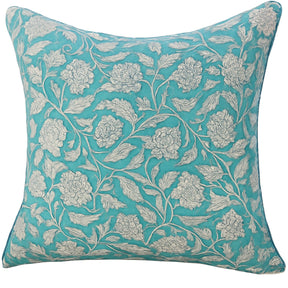 Kolka Sea Green Floral Decorative Cushion Pillow Cover - Green
