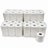 48 Rolls 2 Ply White Toilet Paper Bulk Pack - 400 Sheets per Roll (4 Packs of 12, 1 Bag)