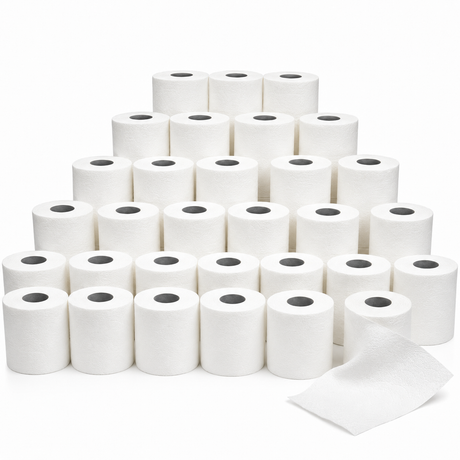 48 Rolls 2 Ply White Toilet Paper Bulk Pack - 400 Sheets per Roll (4 Packs of 12, 1 Bag)