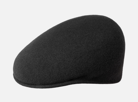 KANGOL 504 Wool Ivy Cap Mens Warm Winter Flat Classic Hat - Black - XXL