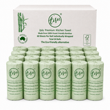 1440 Sheets Bamboo Paper Kitchen Towels Bulk Pack (24 Rolls x 60 Sheets)