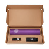 Mandala Premium Yoga Mat Set - Purple (5mm Vegan Suede Mat, Adjustable Strap & Stainless Steel Water Bottle)