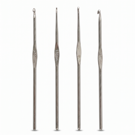 4pcs Steel Crochet Hook Set - Fine Sizes 1.00/1.80/2.00mm (Thread Lace Craft)