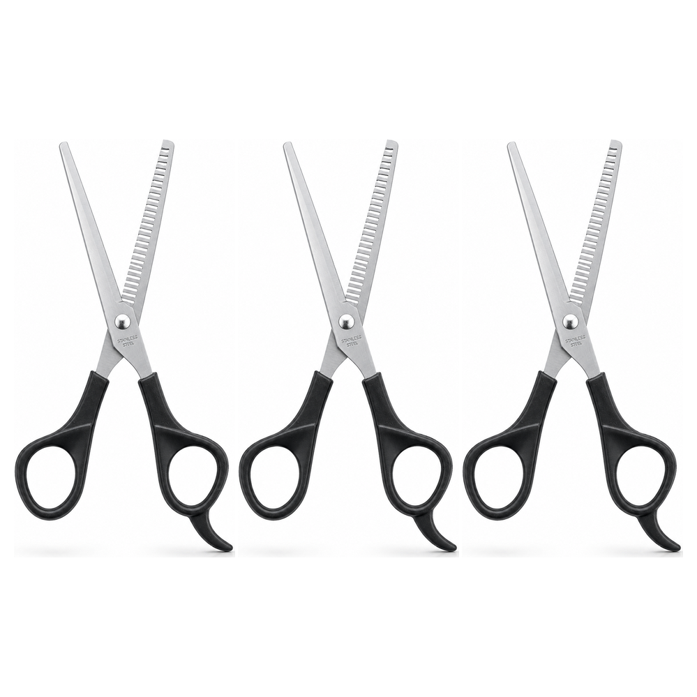 3x Stainless Steel Hair Cutting Scissors Pack - Shears for Barbers, Hairdressers & Home Salons