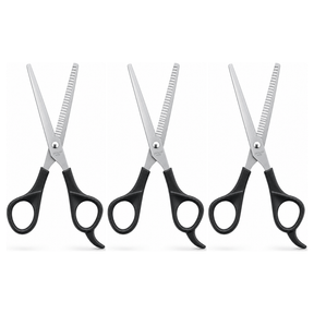 3x Stainless Steel Hair Cutting Scissors Pack - Shears for Barbers, Hairdressers & Home Salons