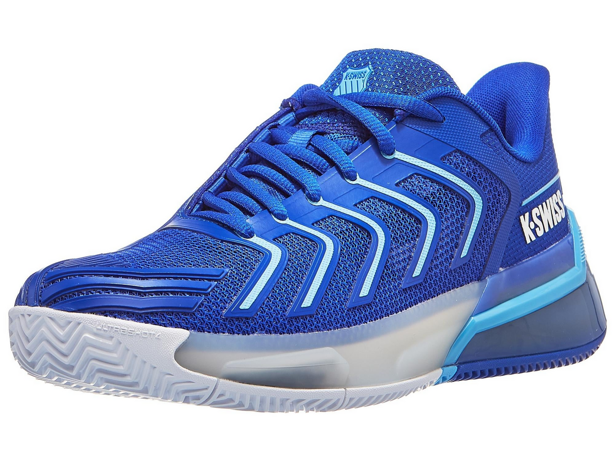 K-Swiss Mens Ultra Shot 4 Clay Herringbone Tennis Shoes - Dazzling Blue/White