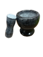 Stone Mortar & Pestle Herbs Spices Grinder in Dark Grey