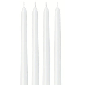 6x Tapered Dinner Candles 20cm Tall Wedding Candle White - Unscented