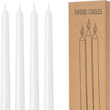 6x White Tapered Dinner Candles 20cm - Unscented (Tall Wedding Table Candles)