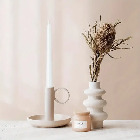 6x White Tapered Dinner Candles 20cm - Unscented (Tall Wedding Table Candles)