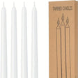144x White Tapered Dinner Candles 20cm Bulk Pack - Unscented (Tall Wedding Table Candles)