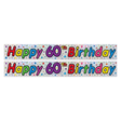 2x 2.6m Happy 60th Birthday Party Banner Pack - Sparkling Holographic Finish