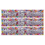 3x 2.6m Happy 18th Birthday Party Banner Pack - Bright Festive Design