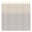 24x LED Flickering Wax Taper Candles (Battery Operated) Bulk in White