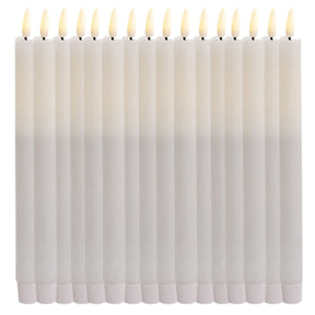 24x LED Flickering Wax Taper Candles (Battery Operated) Bulk in White