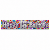 2.6m Happy 18th Birthday Party Banner - Bright Festive Design