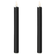 1 Pack of 2 LED Flickering Wax Taper Candles (Battery Operated) in Black